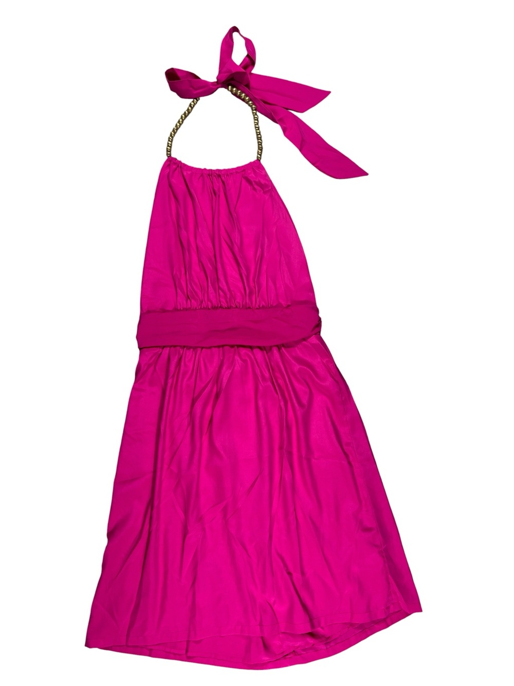 SOUTHERN FROCK deep pink halter style open back dress below knee size MEDIUM